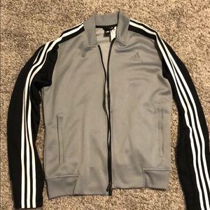 Gray and Black Adidas Track Jacket